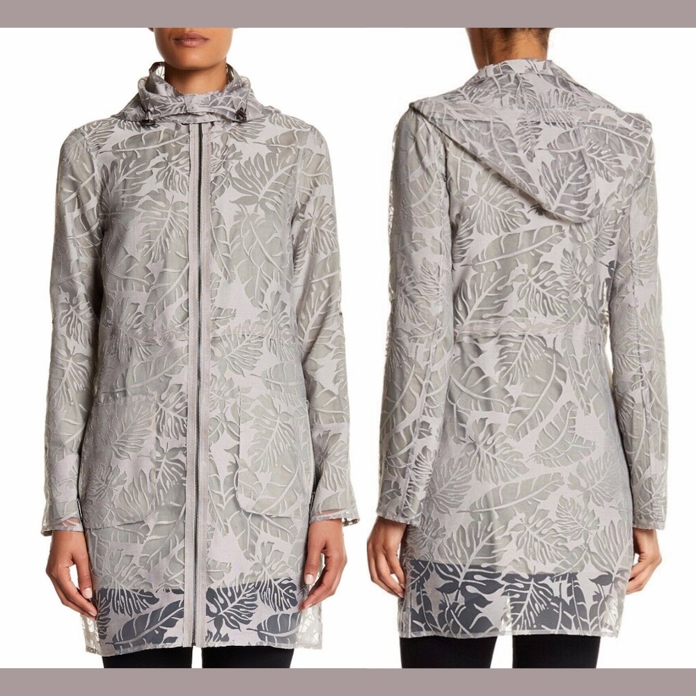 $395 ZAC Zac‎ Posen Kelly Hooded Parka Jacket Burnout Sand [SZ Small ]